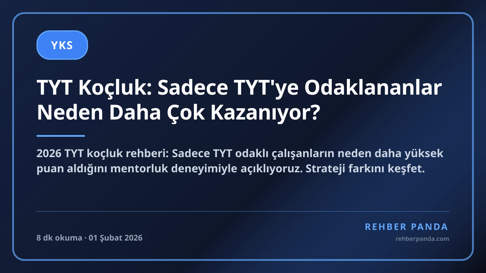 TYT Koçluk: Sadece TYT'ye Odaklananlar Neden Daha Çok Kazanıyor?