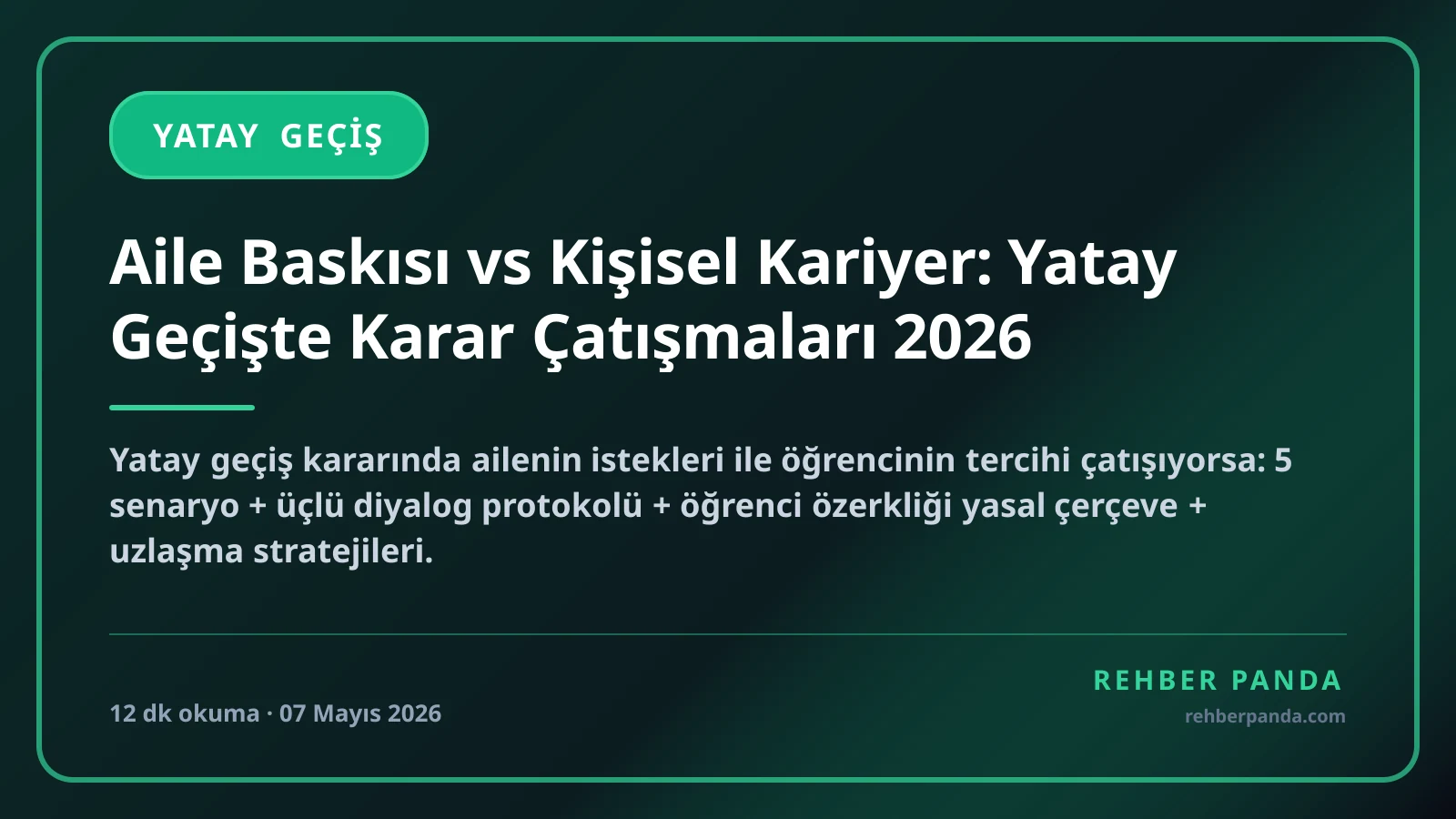 Aile Baskısı vs Kişisel Kariyer: Yatay Geçişte Karar Çatışmaları 2026