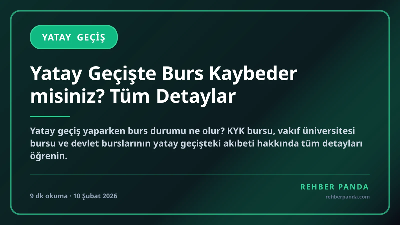 Yatay Geçişte Burs Kaybeder misiniz? Tüm Detaylar