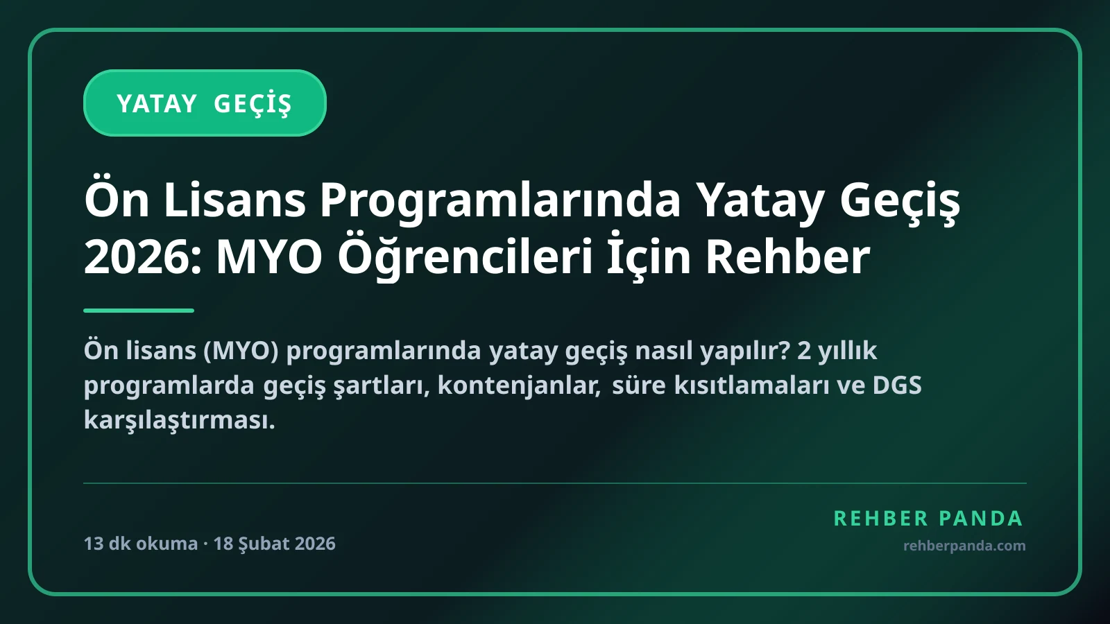 Ön Lisans Programlarında Yatay Geçiş 2026: MYO Öğrencileri İçin Rehber