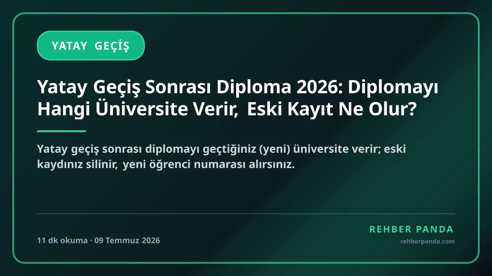 Yatay Geçiş Sonrası Diploma 2026: Diplomayı Hangi Üniversite Verir, Eski Kayıt Ne Olur?