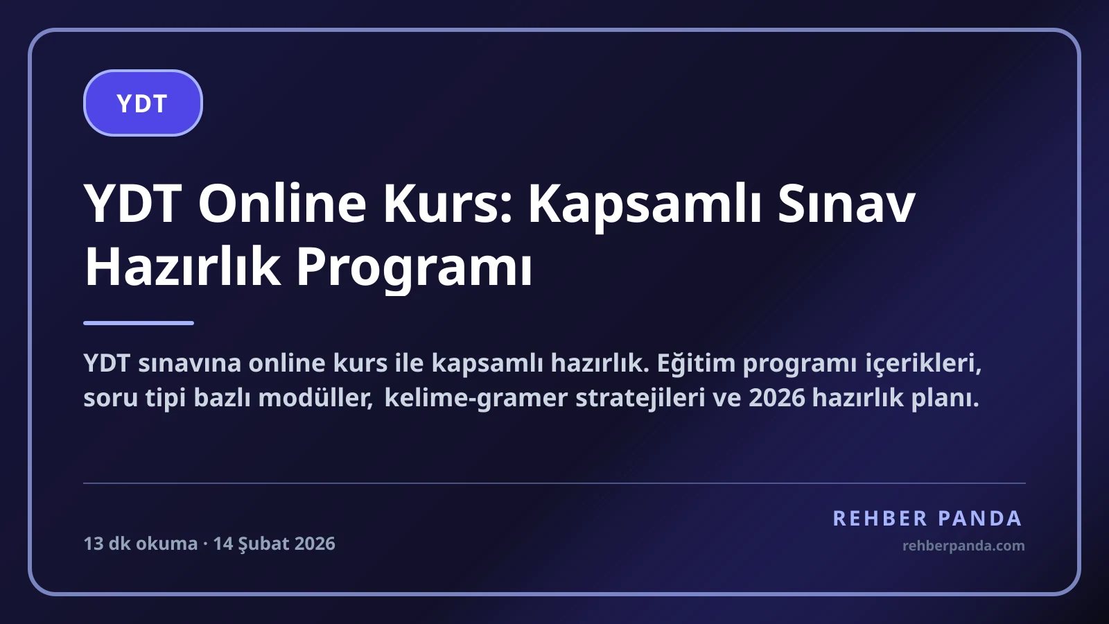 YDT Online Kurs: Kapsamlı Sınav Hazırlık Programı