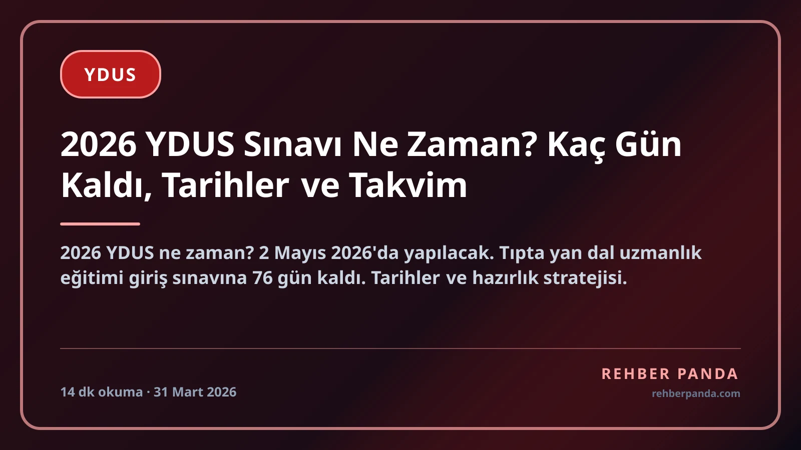 2026 YDUS Sonuçları Ne Zaman? Sınav Tamamlandı — Tarihler ve Takvim