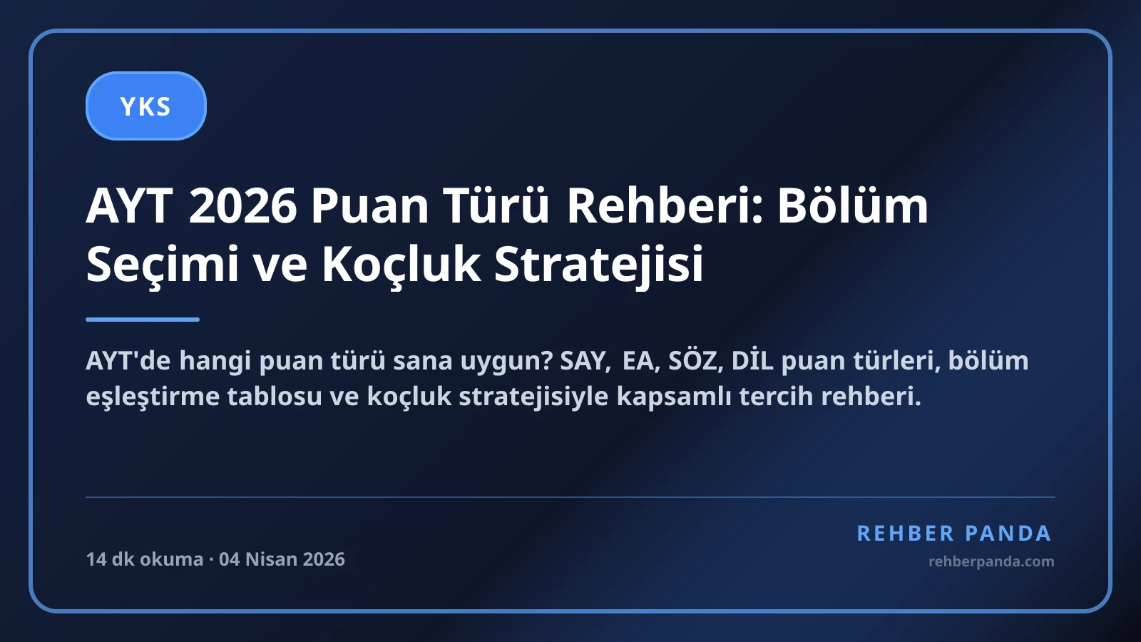 AYT 2026 Puan Türü Rehberi: Bölüm Seçimi ve Koçluk Stratejisi