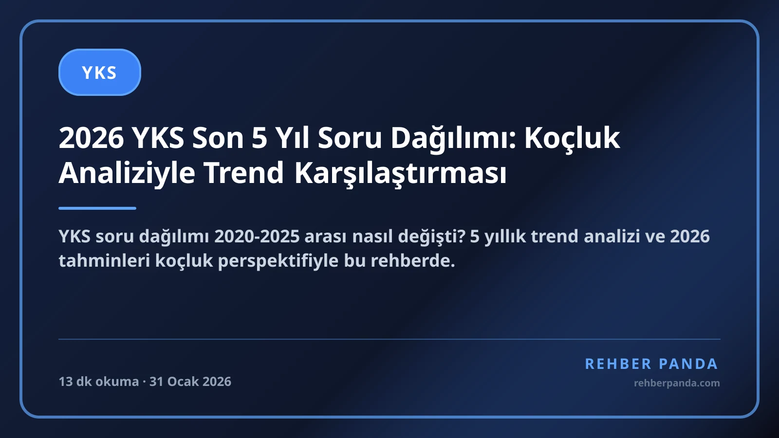 2026 YKS Son 5 Yıl Soru Dağılımı: Koçluk Analiziyle Trend Karşılaştırması