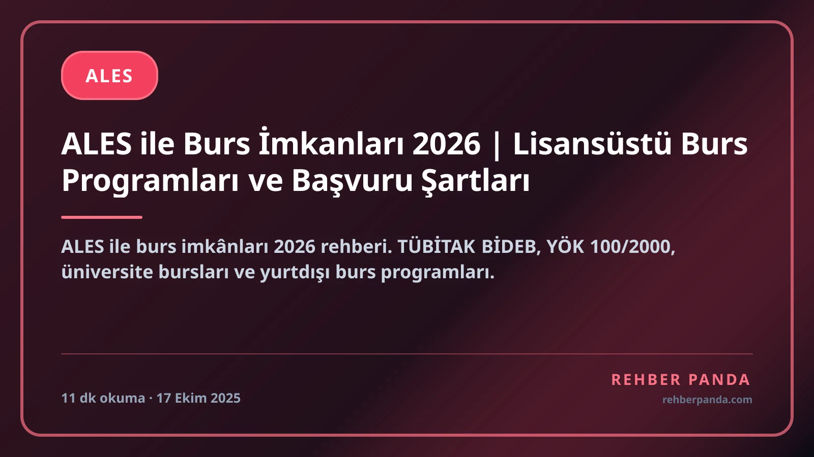 ALES ile Burs İmkanları 2026 | Lisansüstü Burs Programları ve Başvuru Şartları