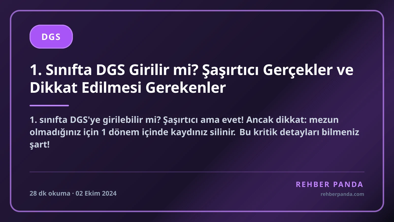 1. Sınıfta DGS Girilir mi? Şaşırtıcı Gerçekler ve Dikkat Edilmesi Gerekenler