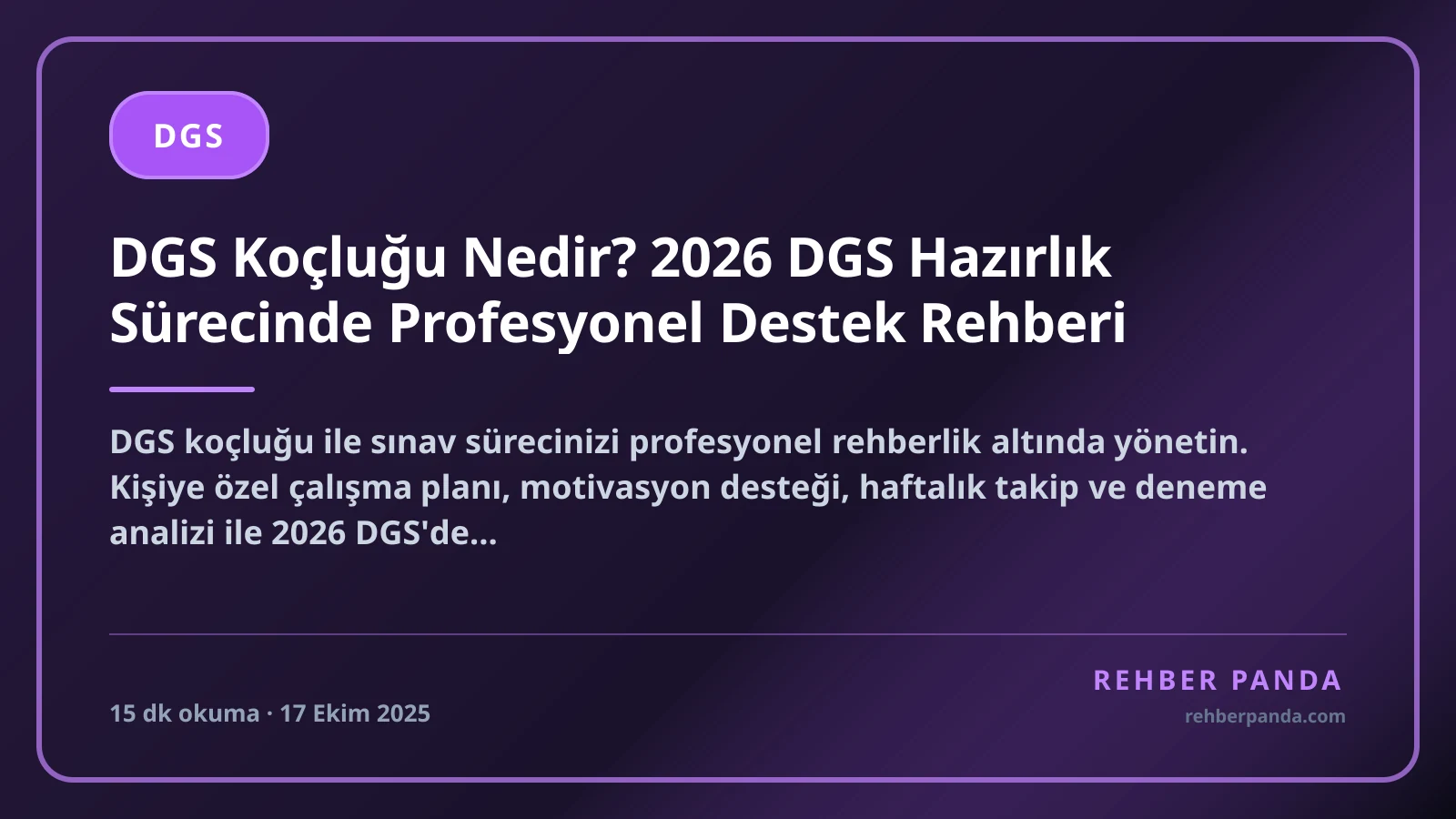 DGS Koçluğu Nedir? 2026 DGS Hazırlık Sürecinde Profesyonel Destek Rehberi