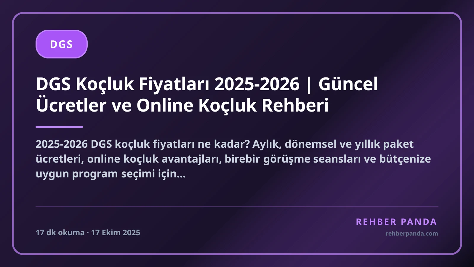 DGS Koçluk Fiyatları 2025-2026 | Güncel Ücretler ve Online Koçluk Rehberi