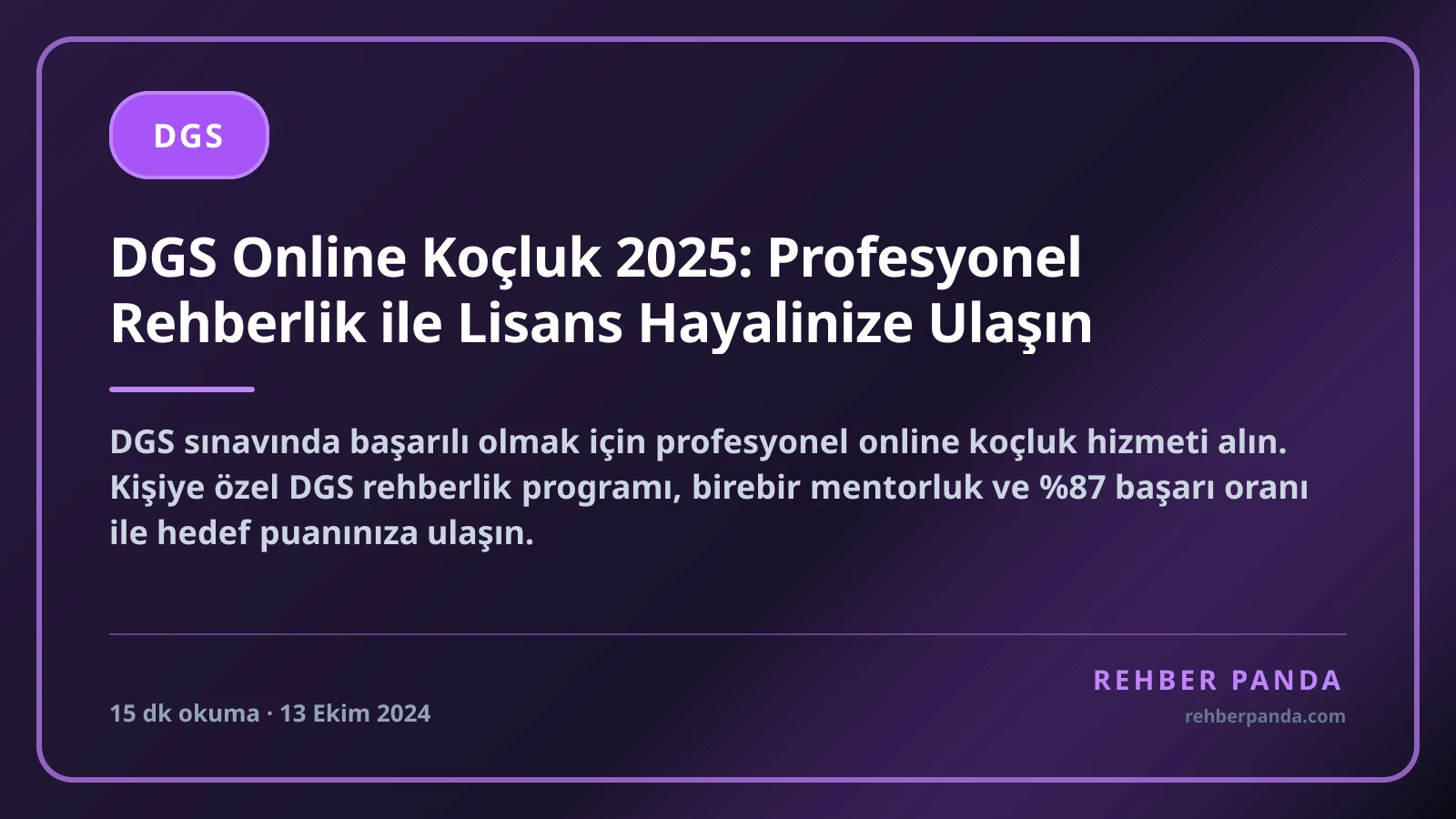 DGS Online Koçluk 2025: Profesyonel Rehberlik ile Lisans Hayalinize Ulaşın