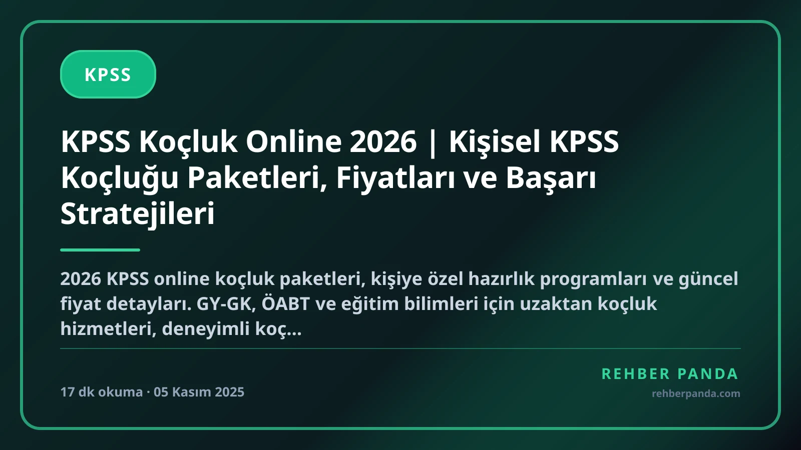 KPSS Koçluk Online 2026 | Kişisel KPSS Koçluğu Paketleri, Fiyatları ve Başarı Stratejileri