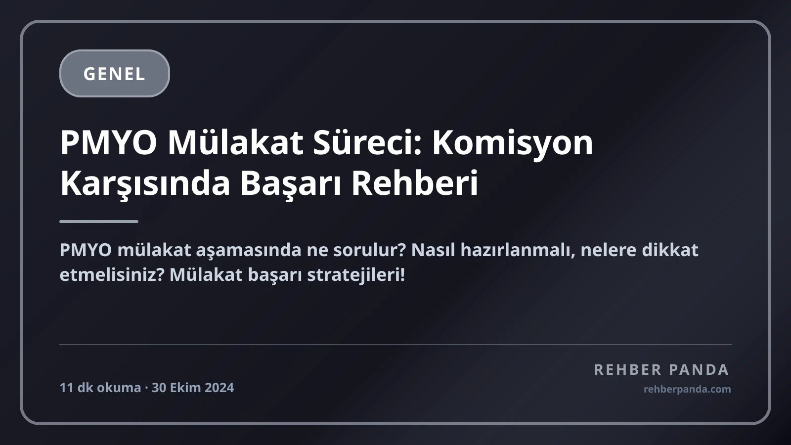 PMYO Mülakat Süreci: Komisyon Karşısında Başarı Rehberi